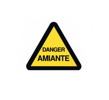 TRIANGLE DANGER AMIANTE - 20 X 20 CM